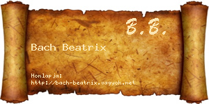 Bach Beatrix névjegykártya