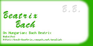 beatrix bach business card